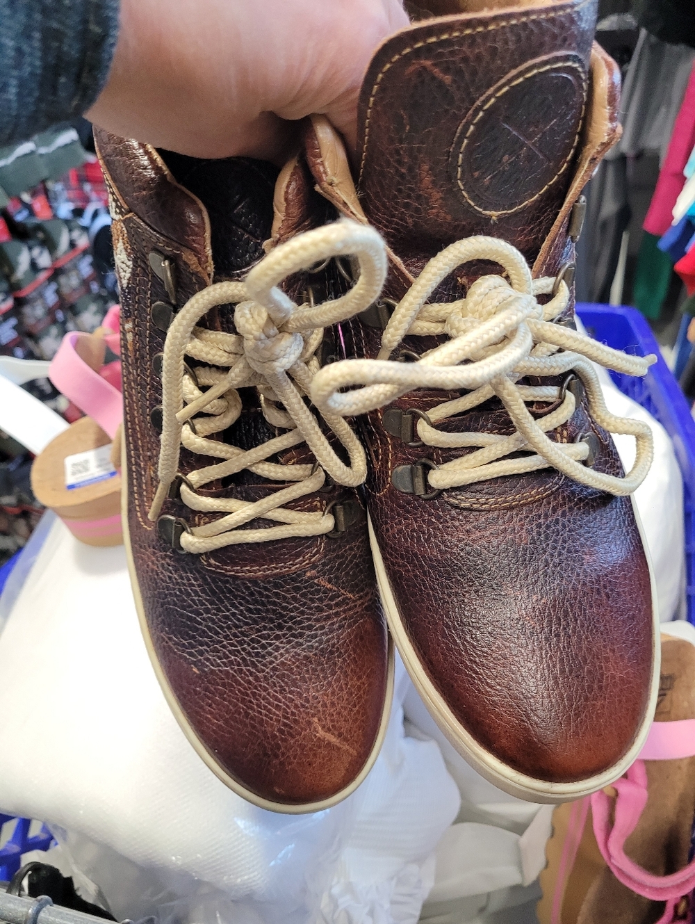 Inkkas 9 Mens Classic Brown Leather-Style Casual Lace-Up Sneakers - Picture 5 of 7